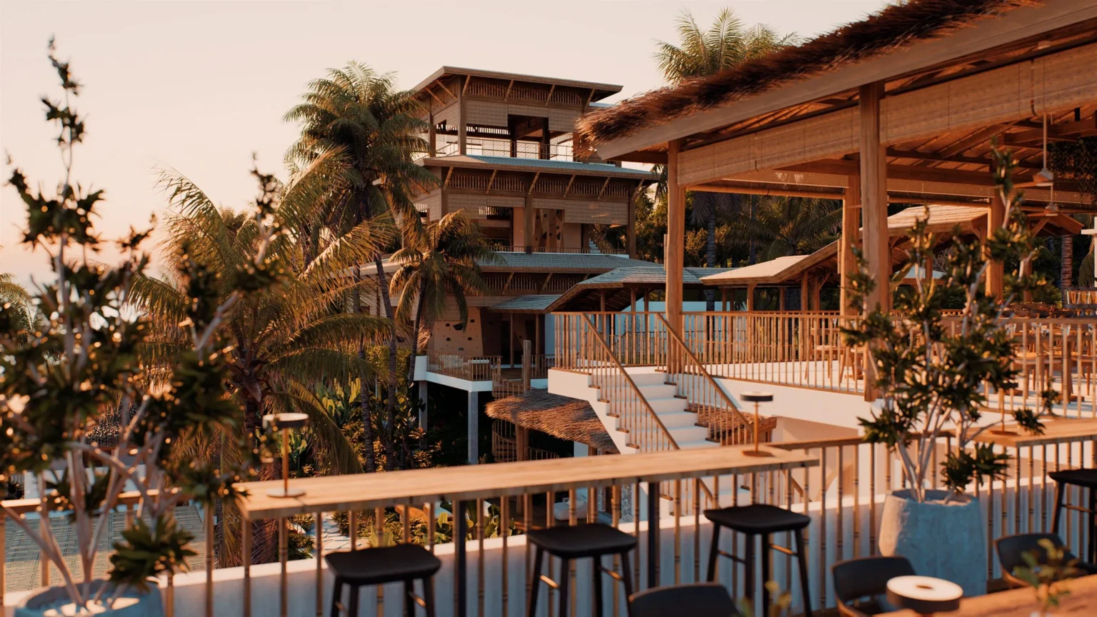 Bar terrace overlooking the jungle